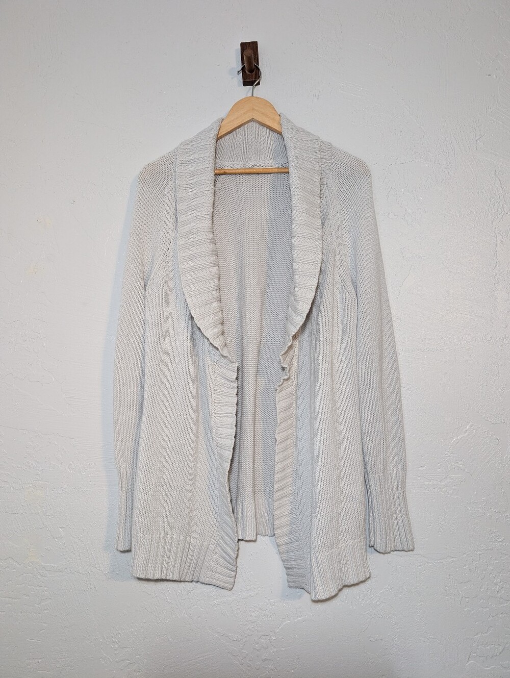 Old Navy Long Knit Cardigan Minimalist Office Capsule Neutral Simple Casual